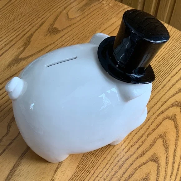 The Harvey Knox Kingdom Vintage Ceramic Piggy Bank With Top Hat - Picture 4 of 8